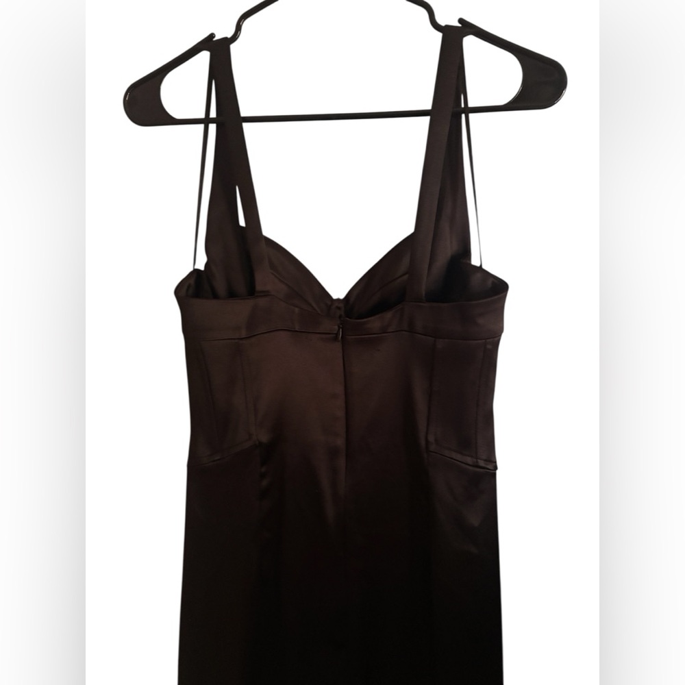 Zara Black Satin Slim Slip Midi Dress - Picture 5 of 9